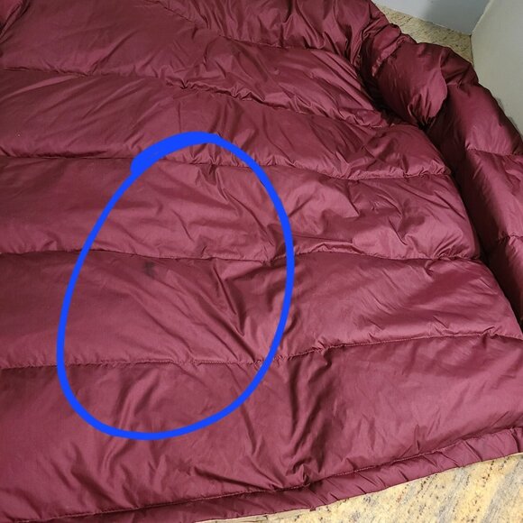 Lands End XL 46-48 Goose Down Puffer Coat Reversible Tan Red - Picture 16 of 16